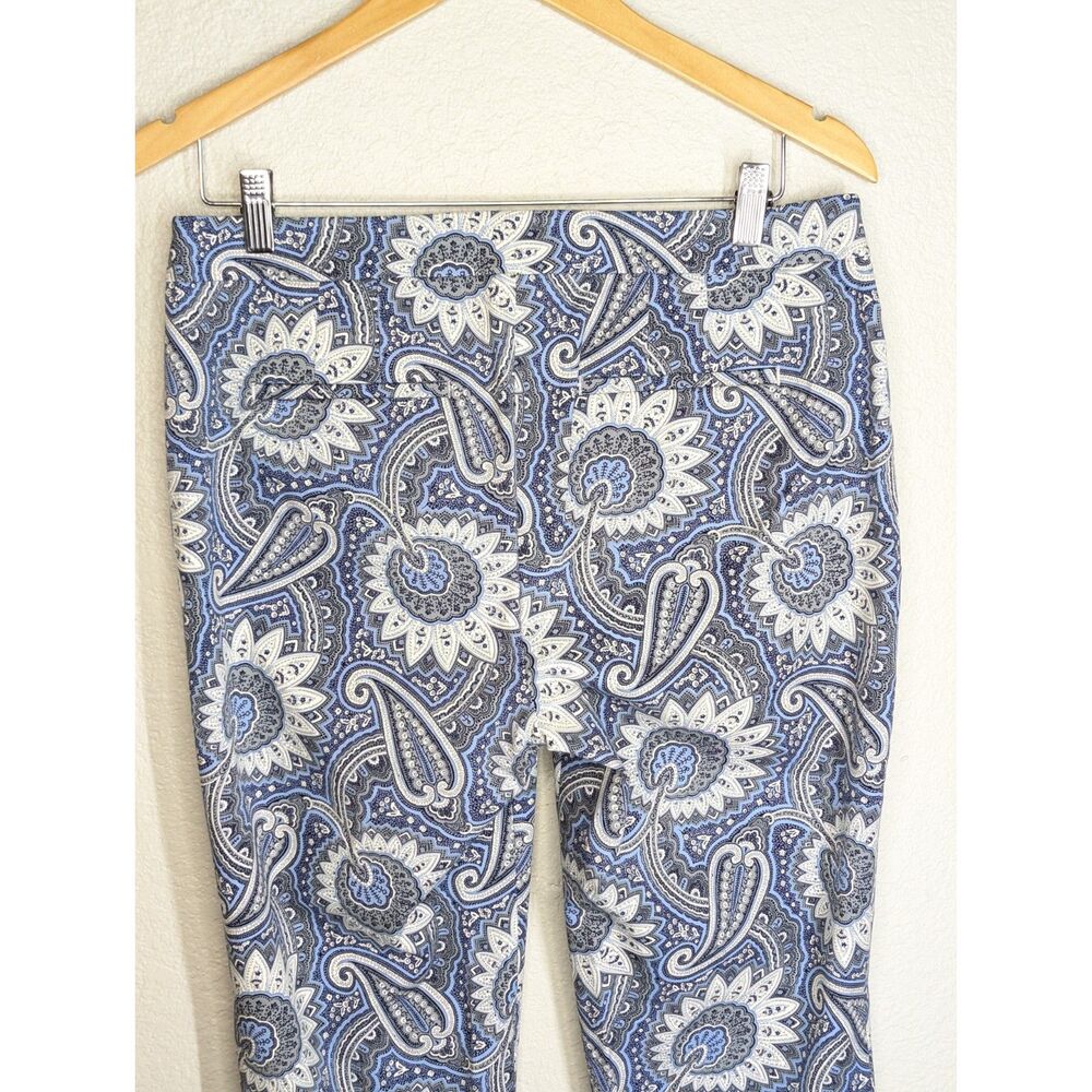 TALBOTS Chatham Ankle Pants Blue Paisley Size 6 Cotton Stretch Classic Workwear - Picture 6 of 8